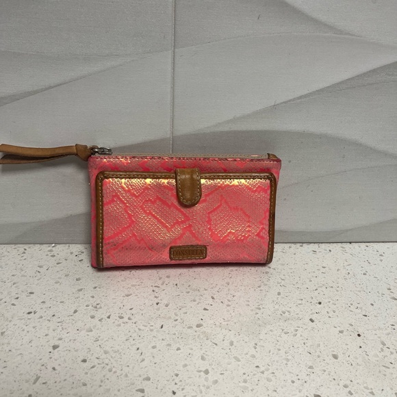 Consuela Handbags - Consuela Pink and Tan Wristlet